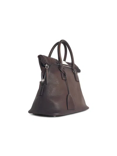 Maison Margiela Ebony Leather '5ac Loved To Death' Medium Bag In Brown