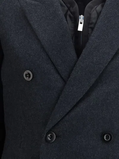 Sacai Wool Melton And Wool Knit Jacket In Blue