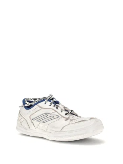 Balenciaga Coastal Inspired Sneakers Featuring Textured Sole In White