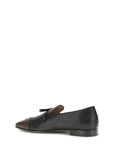 Valentino Babouchoes V-logo Tassel Loafers In Black