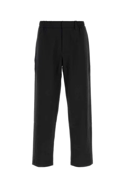 Herno Black Stretch Nylon Blend Pant In Black