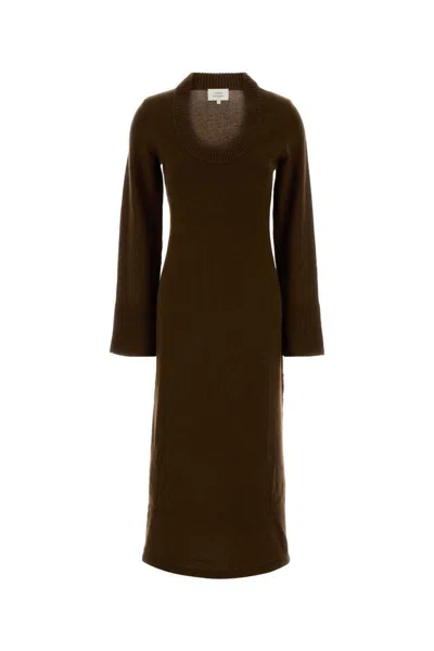 Loulou De Saison Brown Wool Blend Ari Dress In Brown