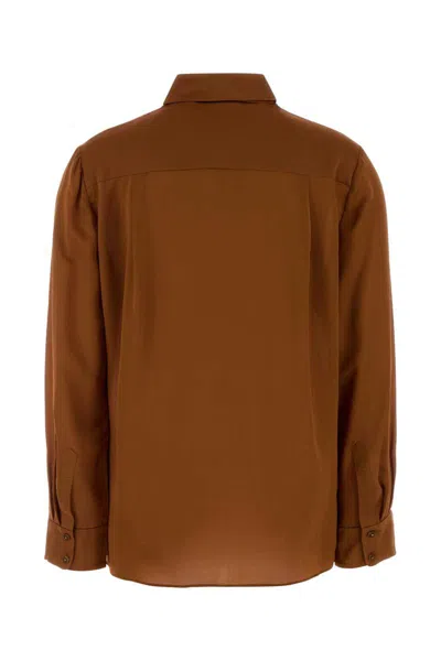 Zimmermann Caramel Satin Hypnotic Shirt In Brown