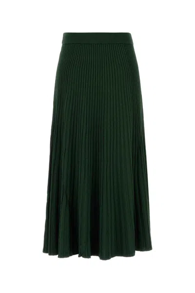 Zimmermann Dark Green Viscose Blend Skirt In Green