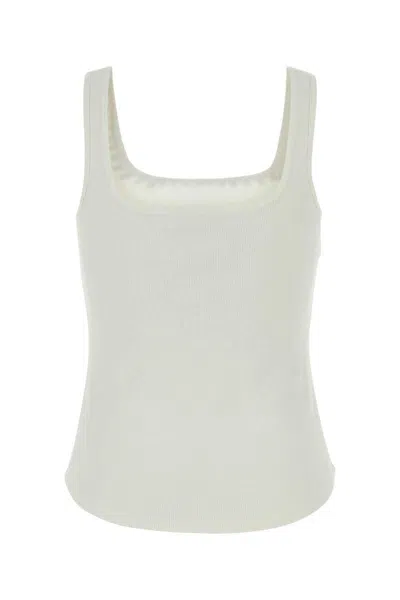 Zimmermann White Stretch Cotton Tank Top In Gray