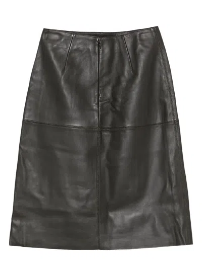 Soeur Leather A-line Skirt In Black