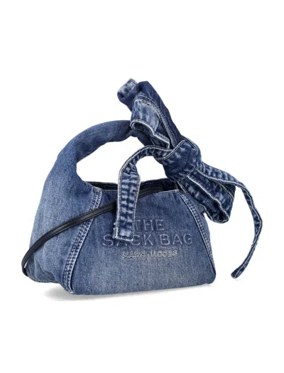 Marc Jacobs The Mini Sack Denim Bow In Blue