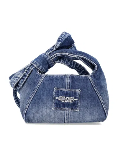 Marc Jacobs The Mini Sack Denim Bow In Blue