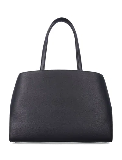 Ferragamo Hug Top-zip Leather Shoulder Bag In Black