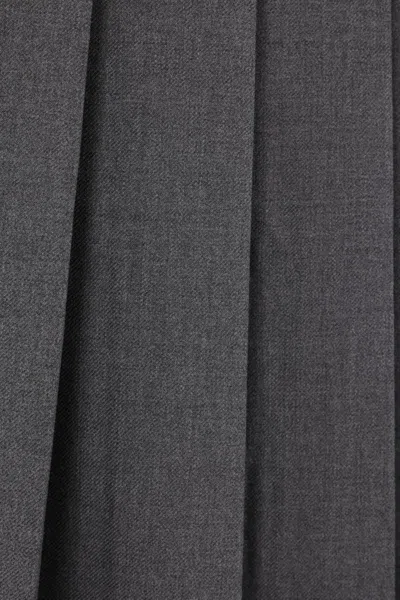 Vaquera Pleated Midi Skirt In Gray