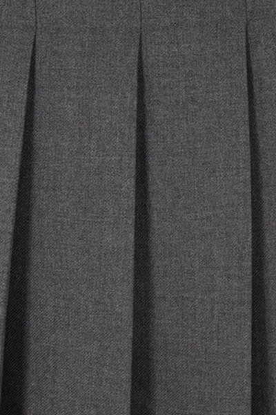 Vaquera Pleated Midi Skirt In Gray