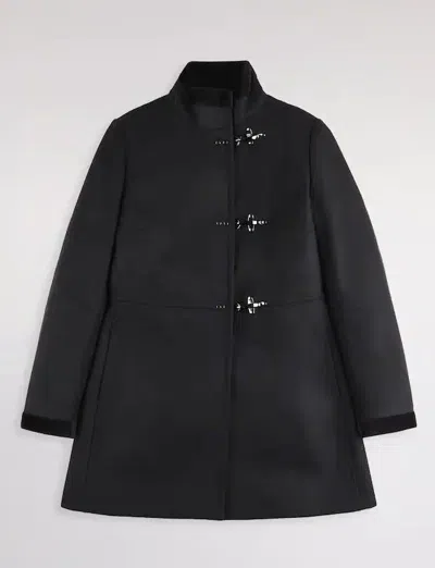 Fay Virginia Coat In Wool Fabric In Black