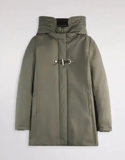 Fay Structured Fit Green Coat With Timeless Elegance In Green