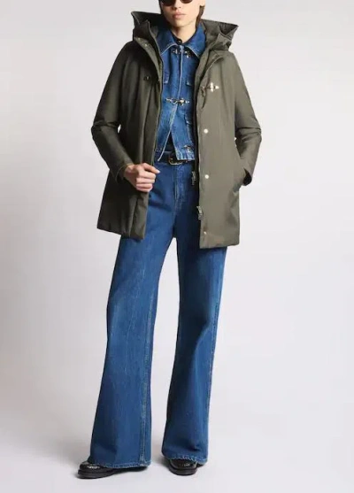 Fay Structured Fit Green Coat With Timeless Elegance In Green