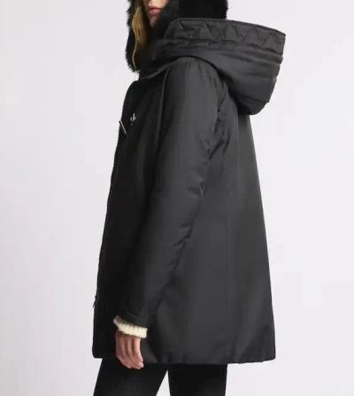 Fay Toggle Coat In Technical Gabardine In Black