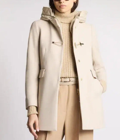 Fay Ivory Short Coat With Tailored Silhouette And Minimalist Design In Neutral