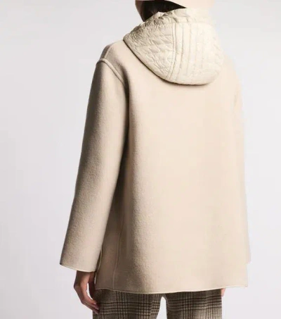 Fay Hooded Jacket With Drawstring And Pockets In Neutral