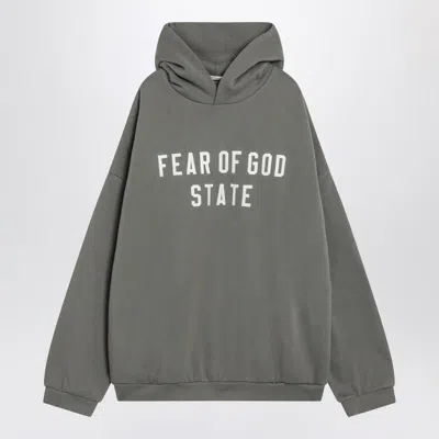 Fear Of God Essential Moss 90's Hoodie In Gray