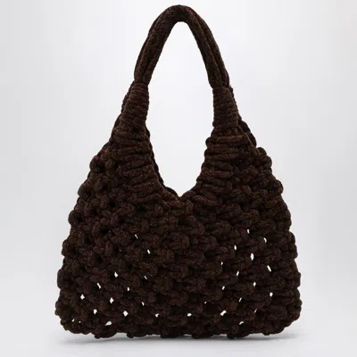 Hibourama Vannifique Big Bag In Khaki Velvet In Brown