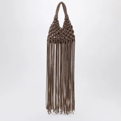Hibourama Vannifique Mini Topaz Bag With Crystals And Fringes In Brown