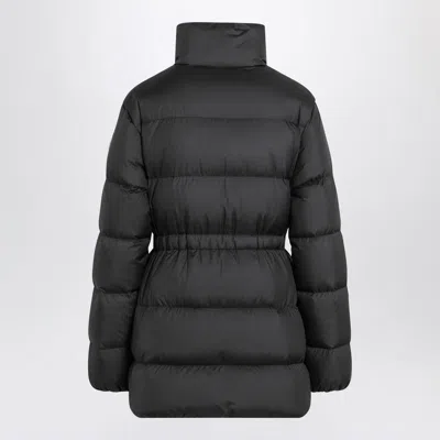 Moncler Down Jacket With Zip And Elastic Waist In Black