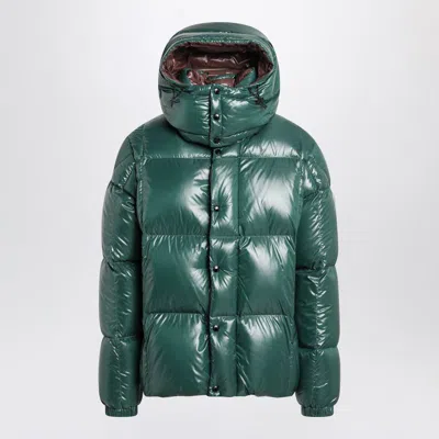 Moncler Parana Glossy Hooded Short Down Jacket Clothing In Green