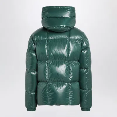 Moncler Parana Glossy Hooded Short Down Jacket Clothing In Green