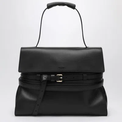 Moschino Black Leather Top Handle Bag In Black