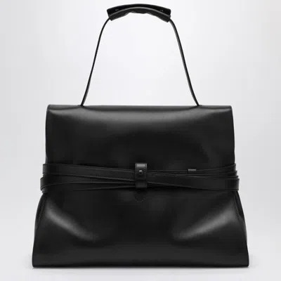 Moschino Black Leather Top Handle Bag In Black