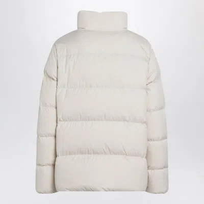 Moncler Short Down Jacket High Collar In Neutral