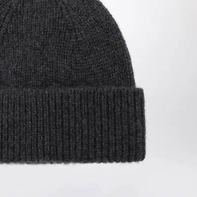 Roberto Collina Cashmere Beanie In Anthracite Grey In Black