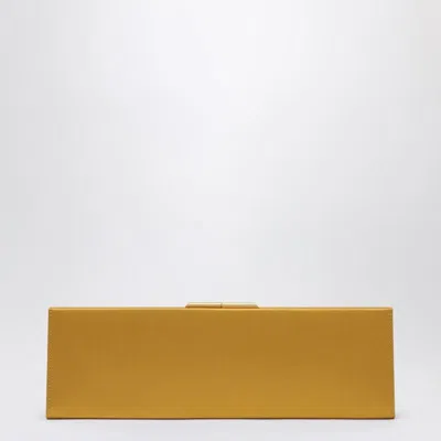 Saint Laurent Midnight Clutch Large In Orange Satin In Yellow