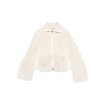 Moncler Zip-up Cardigan In White