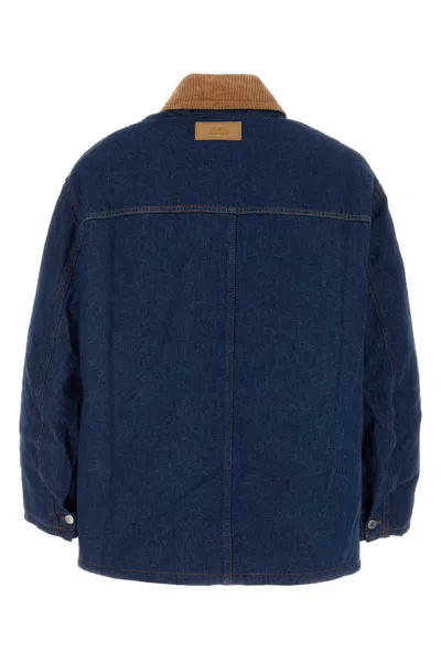 Ami Alexandre Mattiussi Ami Paris Denim Padded Jacket In Blue