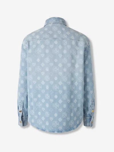 Casablanca Monogram Denim Shirt In Black
