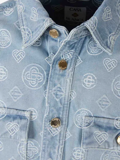 Casablanca Monogram Denim Shirt In Black