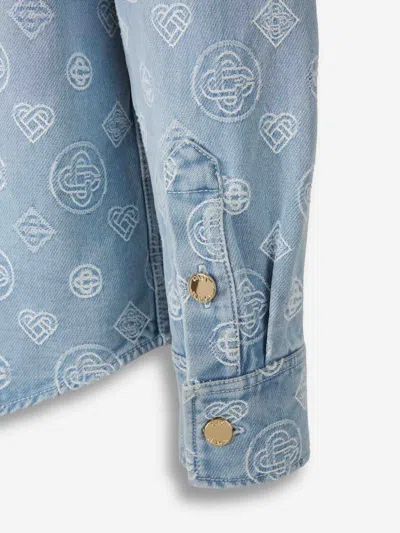 Casablanca Monogram Denim Shirt In Black