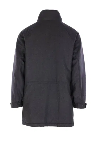 Auralee Oversized Padded Wool Coat In Blue