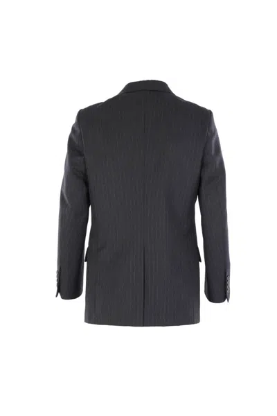 Auralee Striped Two-button Jacket In Black