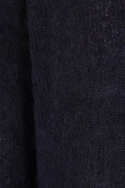 Auralee Lightweight Knit Long Sleeve Crew Sweater In Black