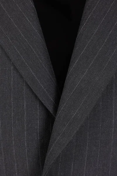 Auralee Striped Two-button Jacket In Black