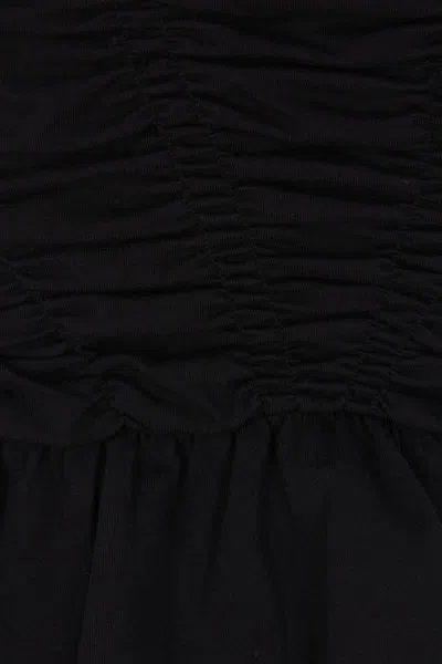 Cecilie Bahnsen Ruched Stretch-cotton Jersey T-shirt In Black