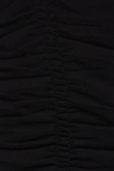 Cecilie Bahnsen Ruched Stretch-cotton Jersey T-shirt In Black