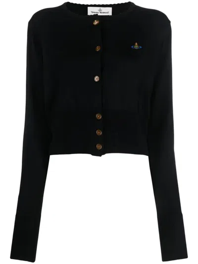 Vivienne Westwood Bea Wool Cropped Cardigan Clothing In Black