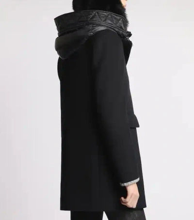 Fay Toggle Coat In Wool Cloth In Black
