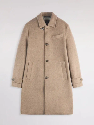 Fay Wool Coat With Hook And Multiple Pockets In Brown