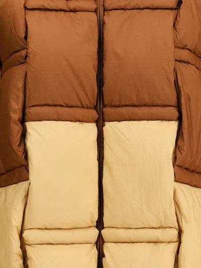 Raxxy Zip-up Bicolor Down Jacket In Brown