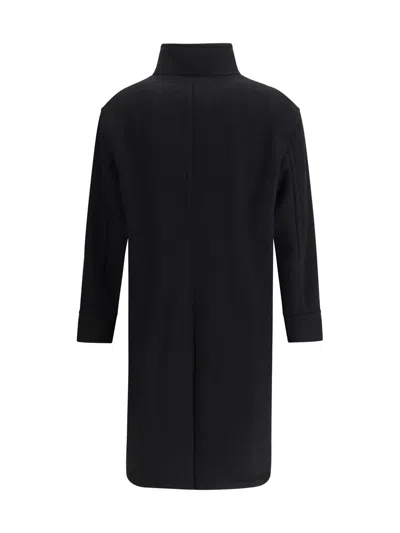 Tagliatore Black Wool And Cashmere Blend Mon Coat In Black