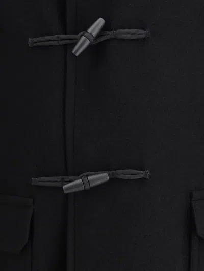 Tagliatore Black Wool And Cashmere Blend Mon Coat In Black