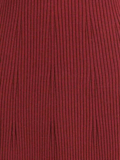 Sa Su Phi Ribbed Cashmere Silk Sleeveless Long Dress In Red